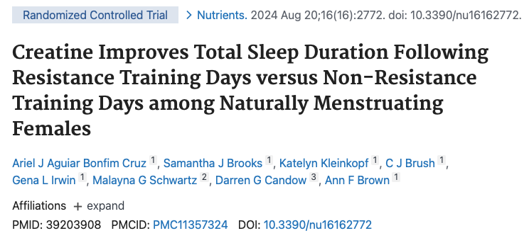 La créatine sur le sommeil